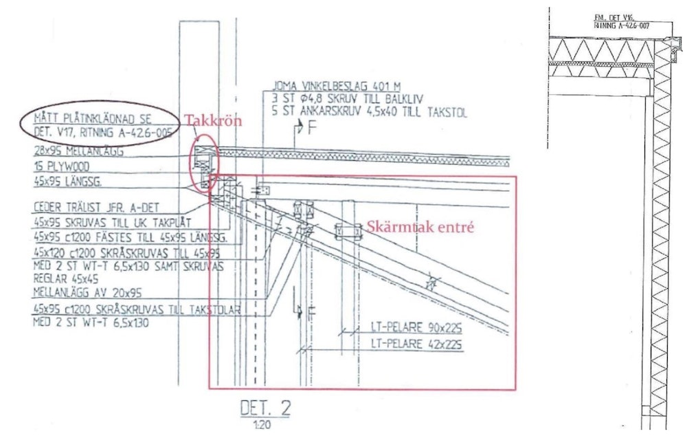 Ritningskonsult slipper skadestånd efter takhaveri